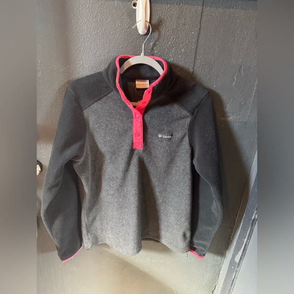 Columbia Black, Grey and Pink Pullover Fleece Jacket - Picture 1 of 3
